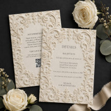 Elegante barocke Blumen-Hochzeitseinlagekarte