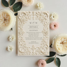 Elegante barocke Hochzeitseinlagekarte