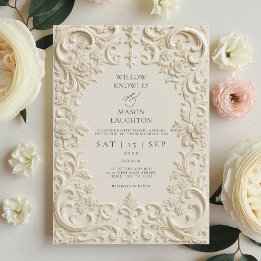 Elegante Barockhochzeit Einladung