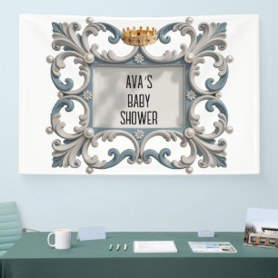 Elegante Baroque Baby Boy Dusche Banner