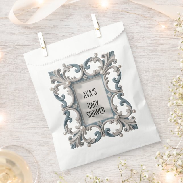 Elegante Baroque Baby Boy Dusche Geschenktütchen (Ausgeschnitten)