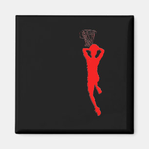 Elegante Basketball-Silhouette mit Neon-Kante Magnet