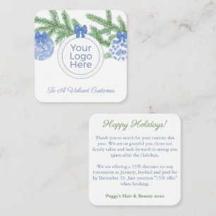 Elegante Baubles Logo für kleine Unternehmen Happy Mitteilungskarte