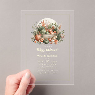 Elegante Bauern Market Baby Shower Acryleinladungen