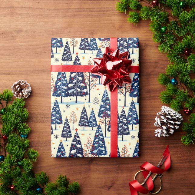Elegante Bäume Geschenkpapier (Feiertagsgeschenk)