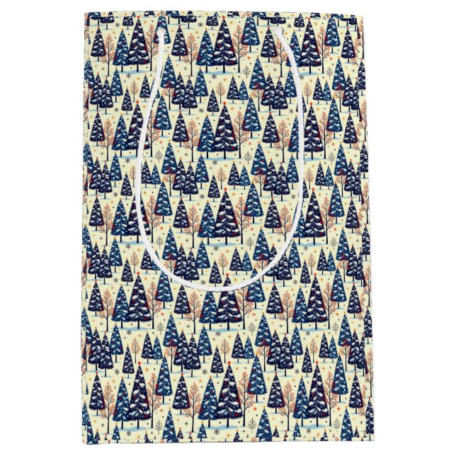 Elegante Bäume Mittlere Geschenktüte (Vorderseite)