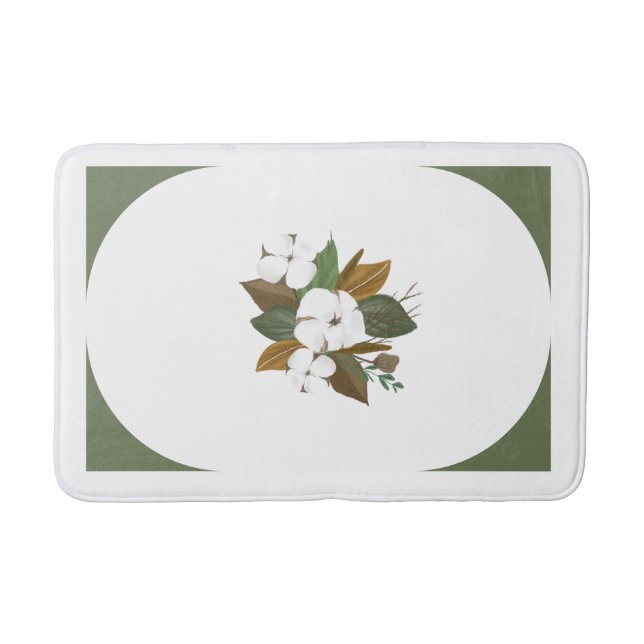 Elegante Baumwolle Blume Bathmat mit dekorativem B Badematte (Vorderseite)