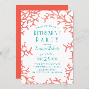 Elegante Beach Coral Reef Starfish Retirement Einladung