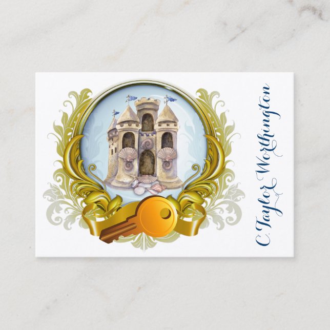 Elegante Beach Real Anwesen Business Card Visitenkarte (Vorderseite)