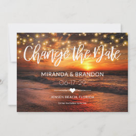 Elegante Beach Summer Wedding ändern die Date Card Einladung