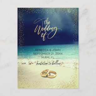 Elegante Beach Summer Wedding Postcard Postkarte