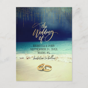 Elegante Beach Summer Wedding Postkarte