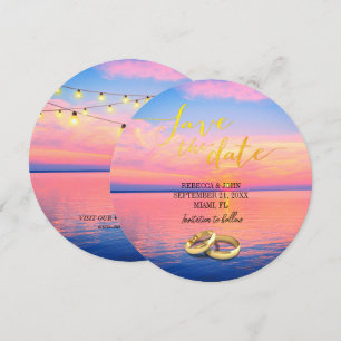 Elegante Beach Summer Wedding Save the Date Card Einladung