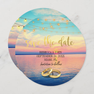 Elegante Beach Summer Wedding Save the Date Card Einladung
