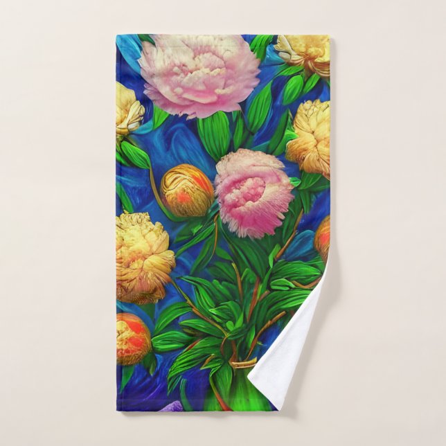 Elegante Beautiful Peony Collection Badhandtuch Set (Handtuch)