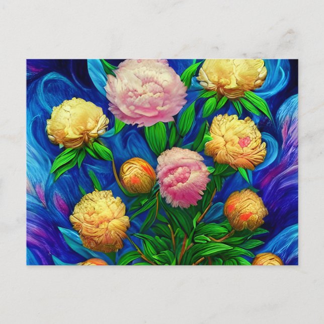 Elegante Beautiful Peony Collection Postkarte (Vorderseite)