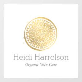 Elegante Beauty Mandala Logo Imitate Gold Fensteraufkleber