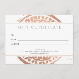 Elegante Beauty Mandala Logo Rose Gold Geschenkkar