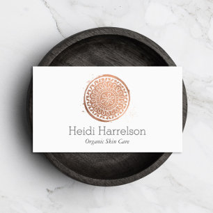 Elegante Beauty Mandala Logo Rose Gold Visitenkarte