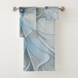 Elegante Beauty Modernes Abstraktes Fraktal Blume Badhandtuch Set