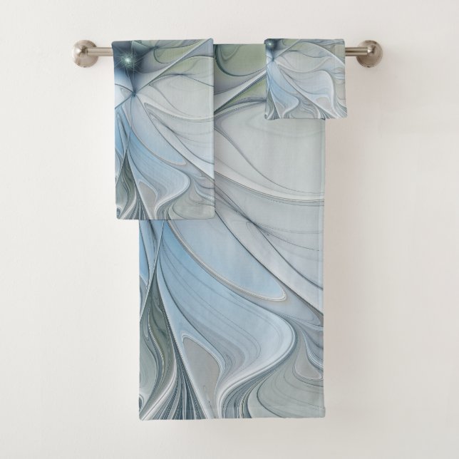 Elegante Beauty Modernes Abstraktes Fraktal Blume Badhandtuch Set (Insitu)