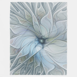 Elegante Beauty Modernes Abstraktes Fraktal Blume Fleecedecke