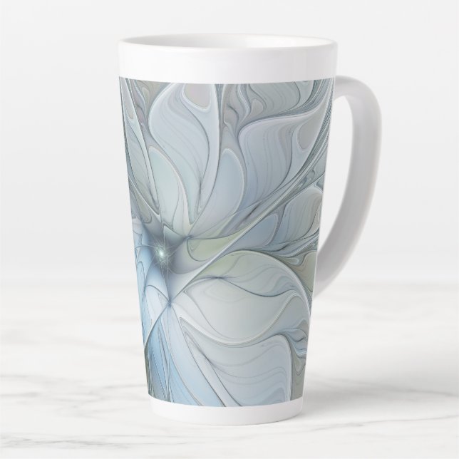 Elegante Beauty Modernes Abstraktes Fraktal Blume Milchtasse (Rechte Ecke)