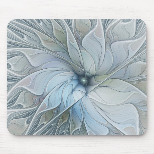 Elegante Beauty Modernes Abstraktes Fraktal Blume Mousepad (Vorne)