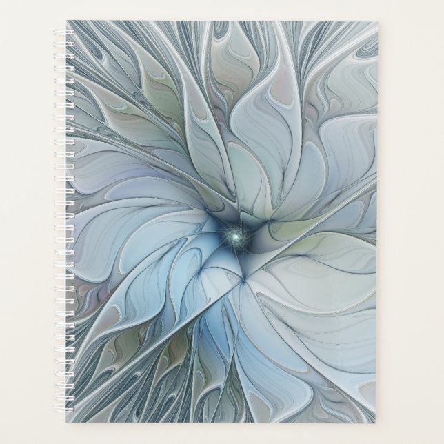 Elegante Beauty Modernes Abstraktes Fraktal Blume Planer (Vorderseite)
