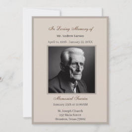 Elegante Beerdigung/Gedenkfeier Einladung