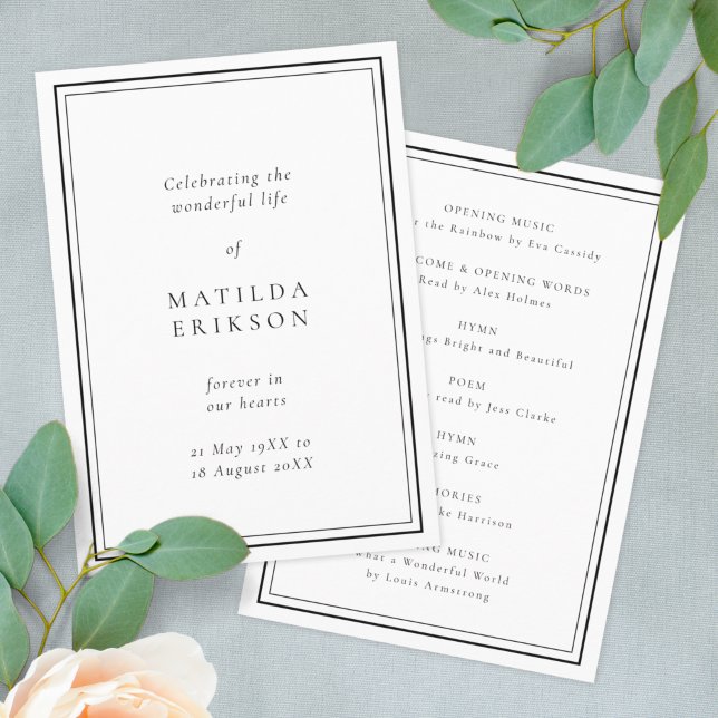 Elegante Beerdigung | Klassischer Dienstorden Programm (Von Creator hochgeladen)