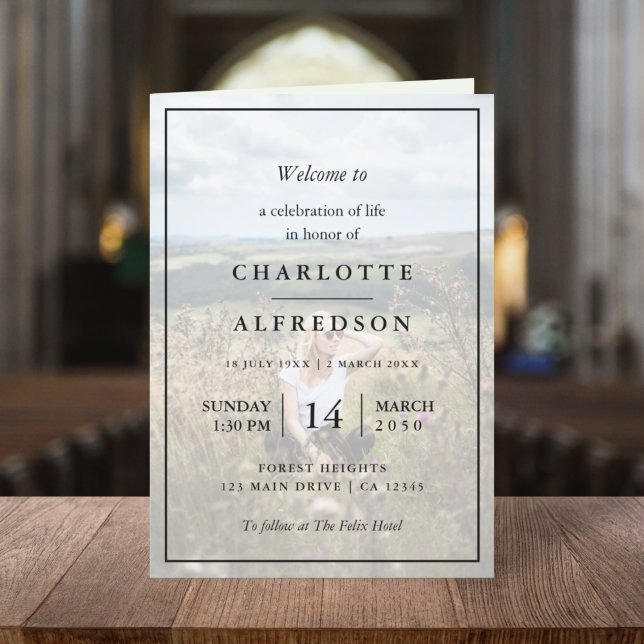 Elegante Beerdigung | Order of Service Memorial Fo Programm (Von Creator hochgeladen)