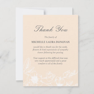 Elegante Beerdigung Vielen Dank  Blush Magnolia Dankeskarte