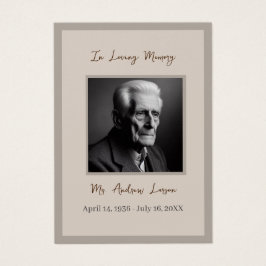 Elegante Beerdigungskarte