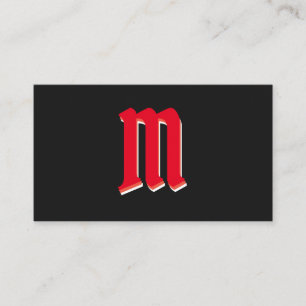 Elegante Beerenformen auf schwarzem Monogramm-3d-E Visitenkarte