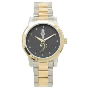 Elegante Beethoven und Bass Clef Watch Armbanduhr
