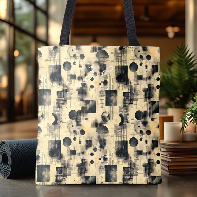 Elegante Beige Abstrakte Personalisiert Tote Tasch (Von Creator hochgeladen)
