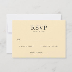 Elegante Beige-Antwortkarte RSVP Karte
