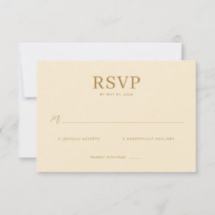 Elegante Beige-Antwortkarte RSVP Karte