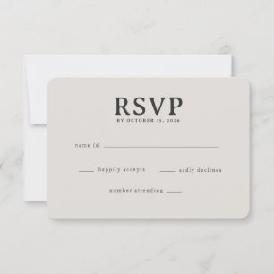 Elegante Beige-Antwortkarte RSVP Karte