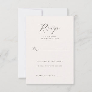 Elegante Beige-Antwortkarte RSVP Karte