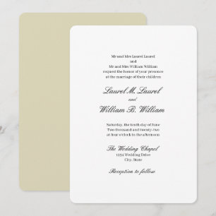 Elegante Beige beide Eltern Hochzeit Einladung