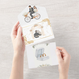 Elegante Beige Bläserei Einladung