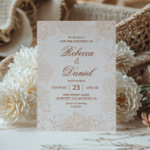 Elegante beige Blumen-Linienkunst-Hochzeit Minimal