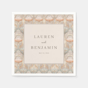 Elegante Beige Blumenmotive Serviette