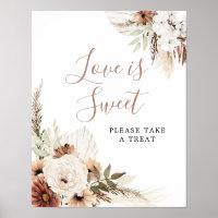 Elegante Beige Boho Pampas Grass Liebe ist süß