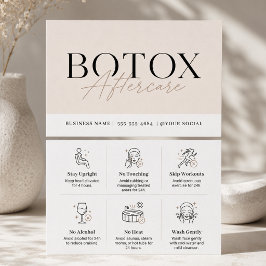 Elegante beige Botox-Nachbehandlungsanleitungskart