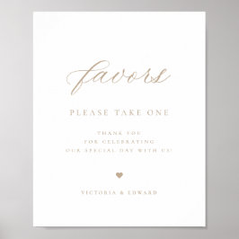 Elegante Beige Gastgeschenk Hochzeit Poster