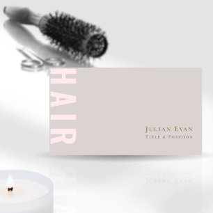 Elegante Beige Hair Stylist Business Card Visitenkarte