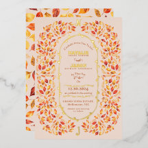 Elegante Beige Herbstlaubs Rustic Boho Wedding